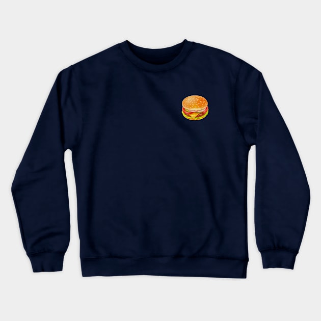 Hamburger Cheeseburger Pixel Art Cartoon Crewneck Sweatshirt by oggi0